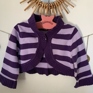 One Kid Purple Striped Cardigan. 4T